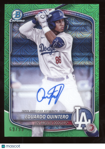 2025 Bowman Chrome Prospects Autograph Eduardo Quintero #BMA-EQ Green Mega Refractor /99
