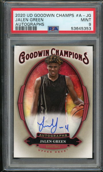 2020 UD Goodwin Jalen Green Autographs PSA 9 