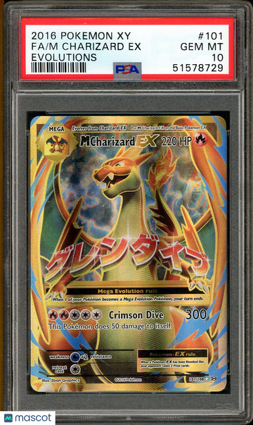 2016 Pokemon Xy Evolutions M Charizard EX Evolutions Fa PSA 10 #101