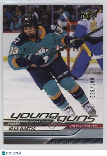 2024-25 Upper Deck PWHL - [Base] - Exclusives Elle Hartje #67 Exclusives 036/100 Rookie