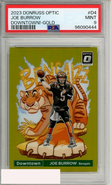 2023 PANINI DONRUSS OPTIC DOWNTOWN! JOE BURROW #D4 GOLD PSA 9