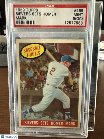 1959 Topps Sievers Sets Homer Roy Sievers #465 Mark PSA 9