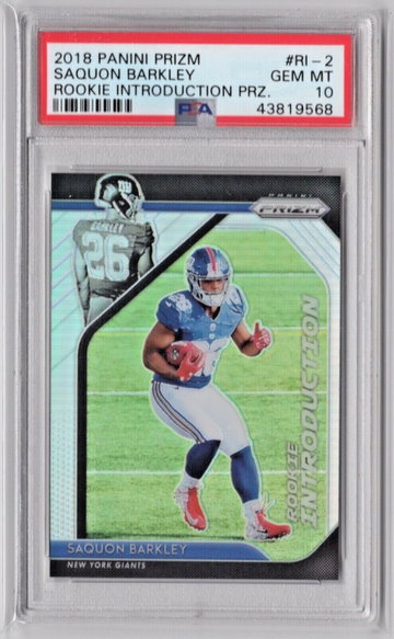 2018 Panini Prizm Rookie Introduction Saquon Barkley PSA 10 New York Giants