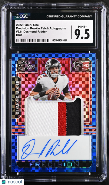 2022 Panini One Desmond Ridder #321 Blue Precision Rookie Patch Autos CGC 9.5