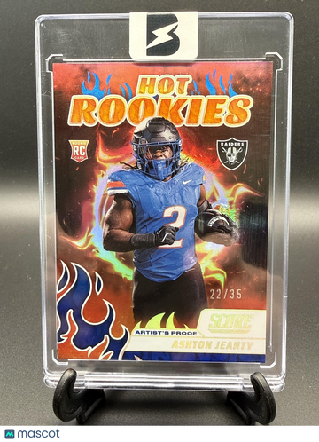 2025 Score Ashton Jeanty #3 Hot Rookies Artist's Proof SN