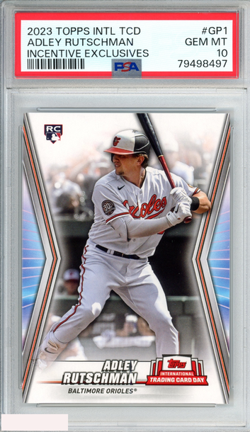 2023 TOPPS INTL TCD INCENTIVE EXCLUSIVES ADLEY RUTSCHMAN #GP1 ROOKIE RC PSA 10