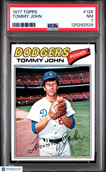 1977 Topps Tommy John #128 PSA 7