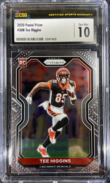 2020 Panini Prizm ROOKIE Tee Higgins CSG 10 GEM MINT!