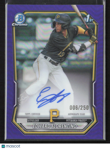 2026 Bowman Chrome Edward Florentino #CPA-EF Purple Refractor /250 1st Bowman