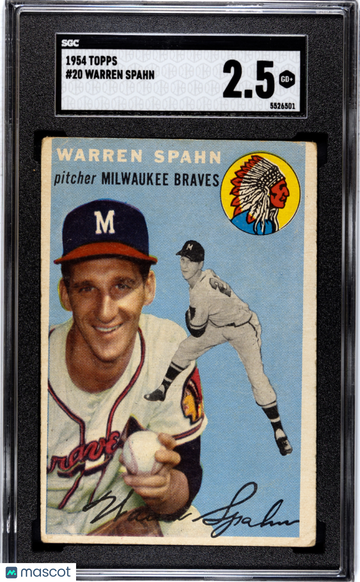 1954 Topps Warren Spahn #20 SGC 2.5