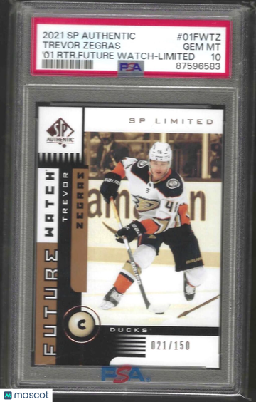 2021 SP Authentic 2001-02 Retro Future Watch Trevor Zegras #01FWTZ '01 RTR. Future Limited PSA 10