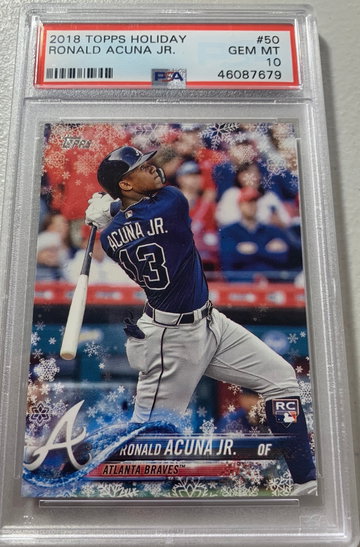2018 Topps Holiday Ronald Acuna PSA 10