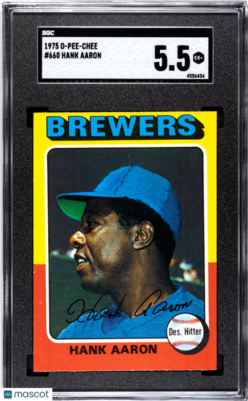 1975 O-Pee-Chee Baseball Hank Aaron #660 SGC 5.5