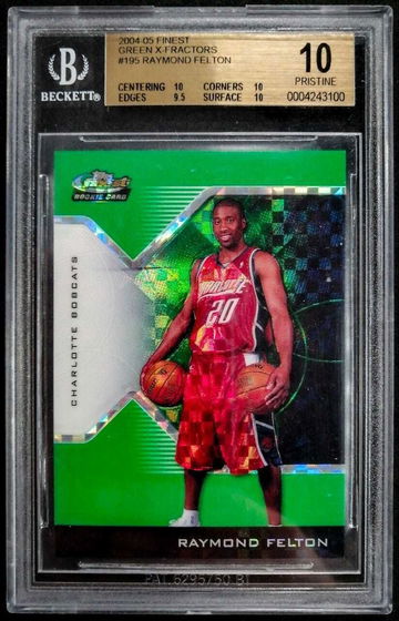 2004-05 Finest Green X-Fractors Raymond Felton ROOKIE RC BGS 10 POP 1 - DHL Express Air with Tracking from Overseas
