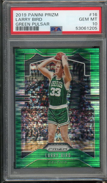 2019 Prizm Green Pulsar Larry Bird /25 PSA 10 