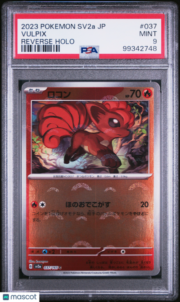2023 Pokemon Japanese Sv2a-Pokemon 151 Vulpix Japanese Reverse Holo PSA 9 #037