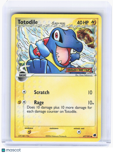 Dragon Frontiers Totodile (Delta Species) Reverse Holo Rare [Lightly Played] #67