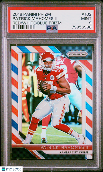 2018 Panini Prizm Patrick Mahomes II #102 Red White Blue PSA 9