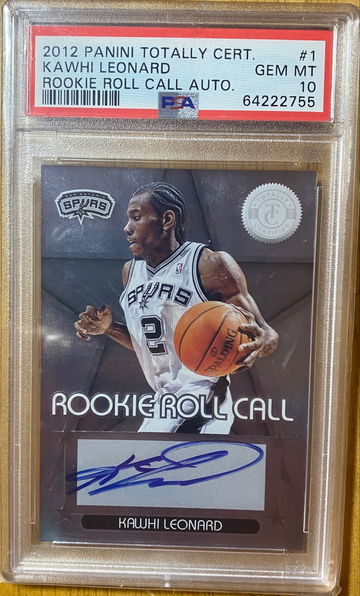 2012 Panini Totally Certified Kawhi Leonard Rookie Roll Call Autograph PSA 10