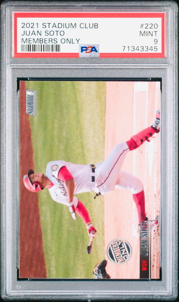 1;28,000 Pack Odds Juan Soto Stadium Club Members Only SP PSA 9 POP 2
