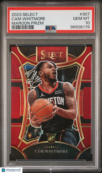 2023 Panini Select Cam Whitmore #307 Maroon Prizm PSA 10
