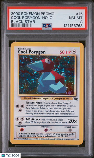 2000 Pokemon Promo Black Star Cool Porygon Holo Black Star PSA 8 #15