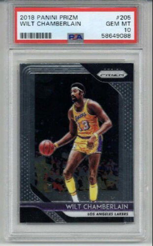 2018 PANINI PRIZM #205 WILT CHAMBERLAIN LOS ANGELES LAKERS PSA 10 LOW POP RARE