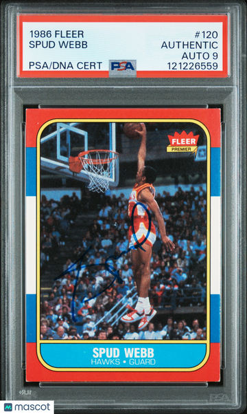 1986 Fleer Spud Webb #120 PSA A Auto 9