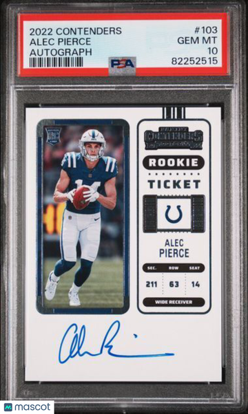 2022 Panini Contenders Alec Pierce #103 Autograph PSA 10