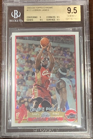 2003 Topps Chrome Lebron James BGS 9.5