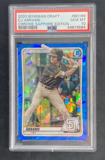 2020 Bowman Draft Chrome Sapphire Edition BD189 CJ Abrams PSA 10