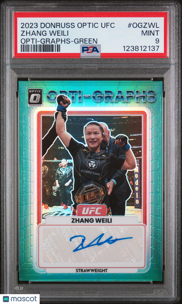 2023 Panini Donruss Optic UFC Opti-Graphs Zhang Weili #OGZWL Green PSA 9