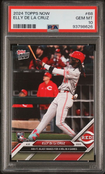2024 TOPPS NOW MLB ELLY DE LA CRUZ #68 RC ROOKIE PSA 10