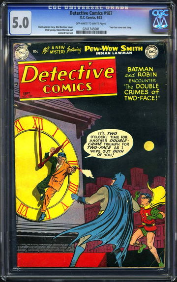 DETECTIVE COMICS #187 * 1952 D.C. COMICS * TWO-FACE COVER AND STORY * CGC TOP 30% CENSUS 5.0