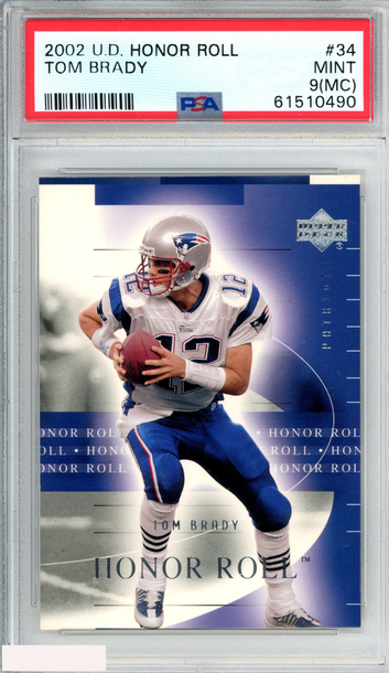 2002 UPPER DECK HONOR ROLL TOM BRADY #34 NEW ENGLAND PATRIOTS PSA 9 MINT (MC)
