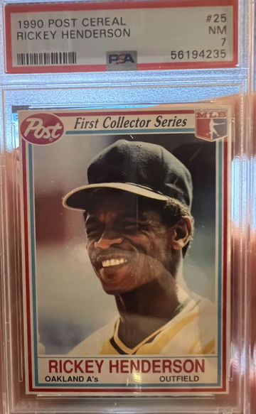 1990 Post Cereal Rickey Henderson #25 PSA 7