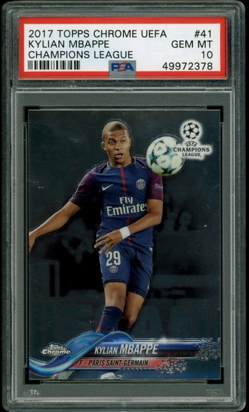 2017-18 Topps Chrome Kylian Mbappe PSA 10 RC