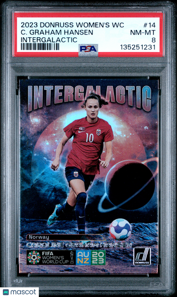 2023 Panini Donruss FIFA Women's World Cup Intergalactic Caroline Graham Hansen #14 PSA 8