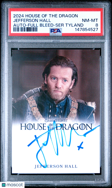 2024 Rittenhouse House Of The Dragon Season One Autographs Jefferson Hall Full Bleed Ser Tyland PSA 8
