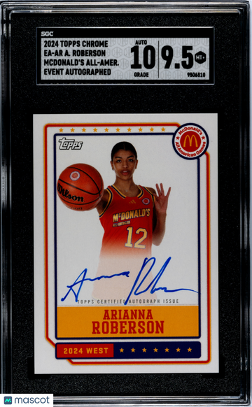 2024 Topps Chrome Mcdonald's All-American Arianna Roberson #EA-AR Event Autograph SGC 9.5 Auto 10