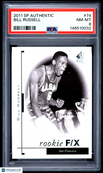 2011 SP Authentic Bill Russell #74 PSA 8