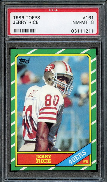 1986 Topps #161 Jerry Rice PSA 8 Rookie RC