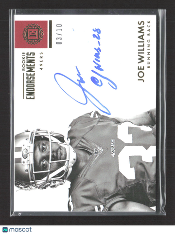 2017 Panini Encased Rookie Endorsements Joe Williams #RE-JWL 03/10 Auto