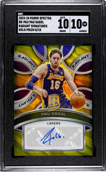 2023 Panini Spectra Gold Radiant Pau Gasol #RS-PAU Auto /10 SGC 10 Auto 10