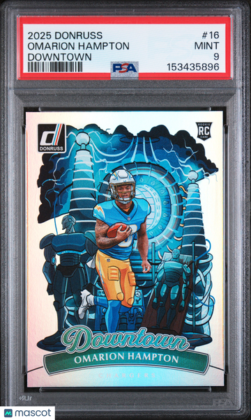 2025 Panini Donruss Omarion Hampton #16 Downtown Short Print Parallel/Variety Rookie Insert PSA 9