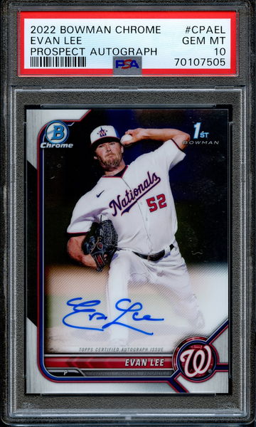 2022 Bowman Chrome Evan Lee Auto PSA 10