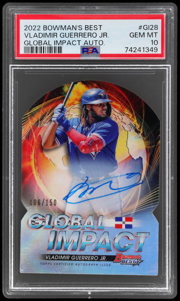 2022 Bowman's Best Vladimir Guerrero Jr. Global Impact Autograph PSA 10