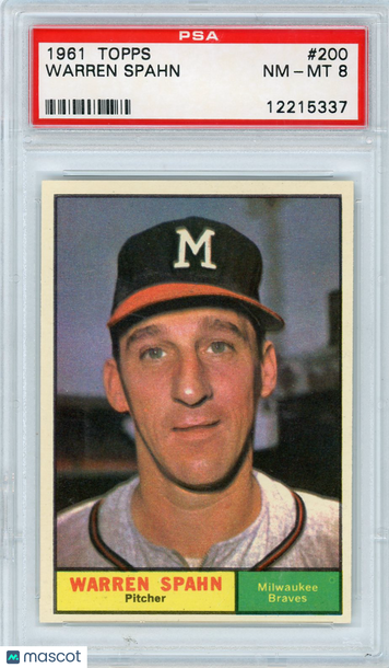 1961 Topps Warren Spahn #200 PSA 8