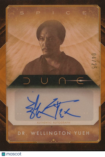Chang Chen as Dr. Wellington Yueh Topps Chrome DUNE Auto Autograph 4/25