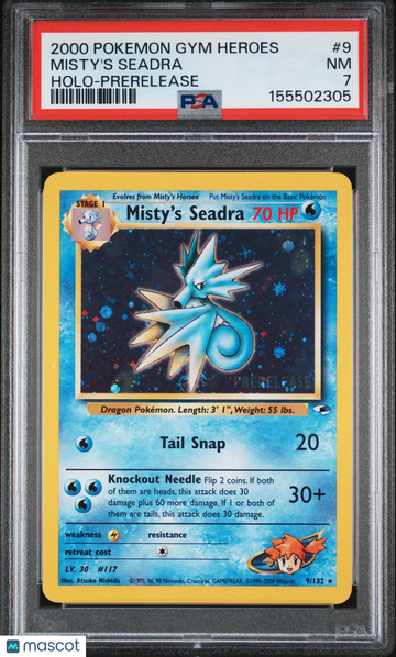 2000 Pokemon Gym Heroes Misty's Seadra Holo-Prerelease PSA 7 #9